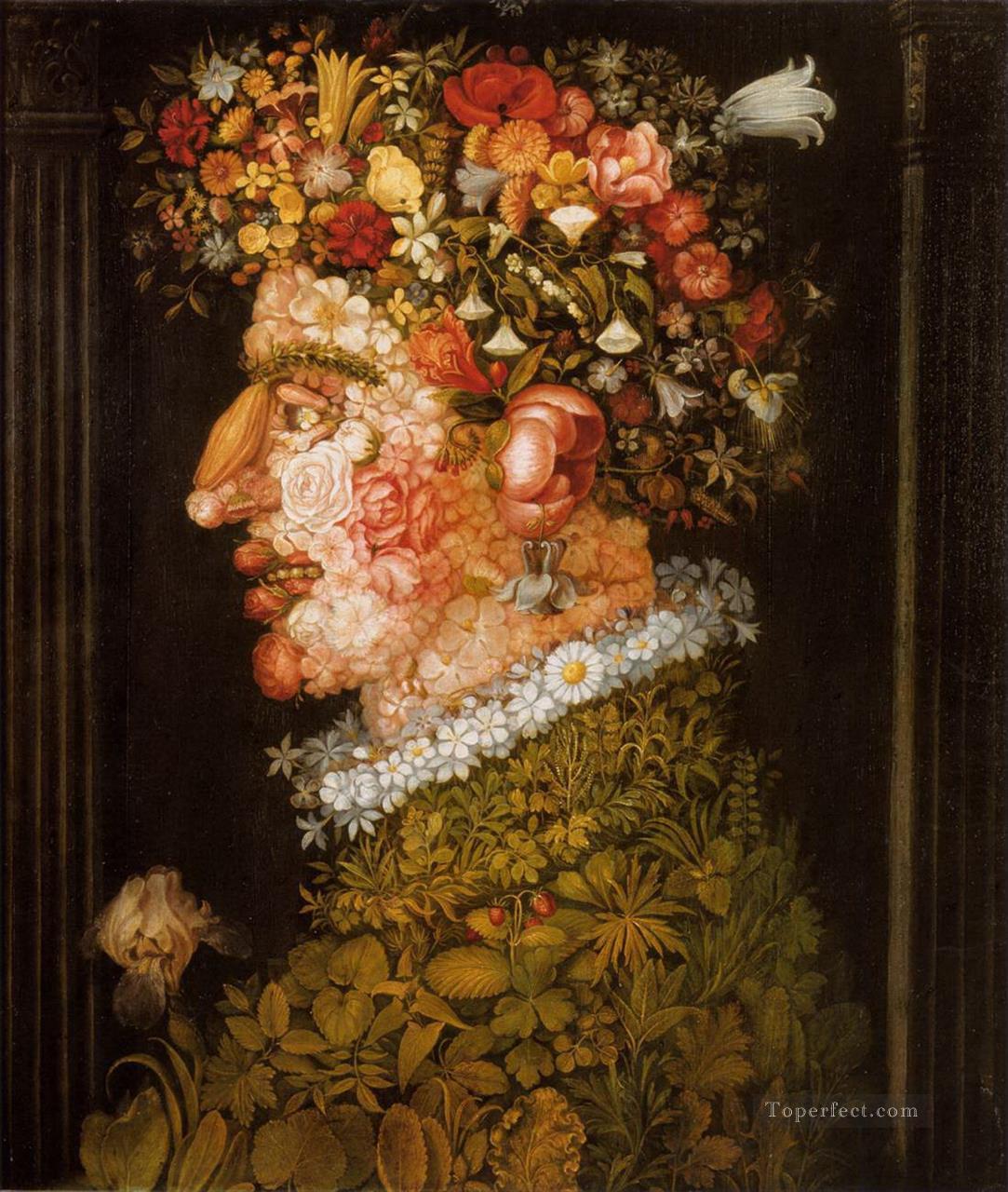 Primavera 2 Giuseppe Arcimboldo flores clásicas Pintura al óleo